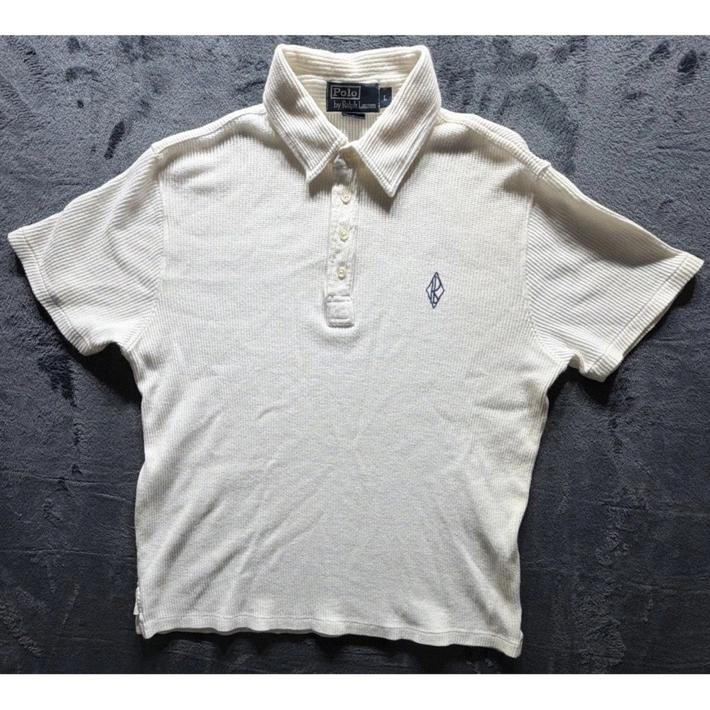 Vintage Polo Ralph Lauren short sleeve Ribbed sweater w/Rare Diamond Logo Preppy